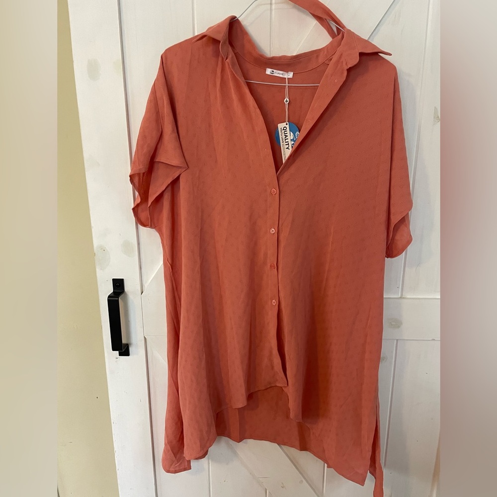 NWT, cupshe, coral, cover up, swim, summer, vacation, spring break, pool, large